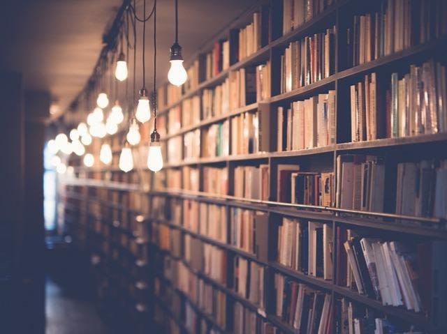 Viele Bücher in einem riesigen Regal