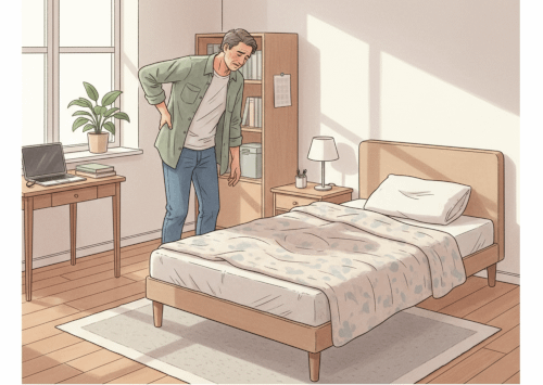 Beitragsbild Rückenschmerzen nach langem stehen Hohlkreuz und welche Matratze bei Hohlkreuz