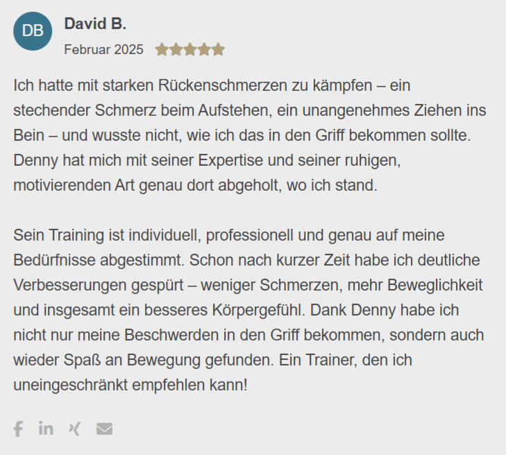 Bewertung von David für Denny Burkhardt